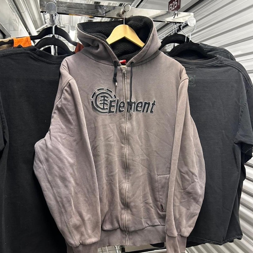 Vintage 2000's Skater Essential Element SpellOut Embroidered Distressed Hoodie - Picture 2 of 6